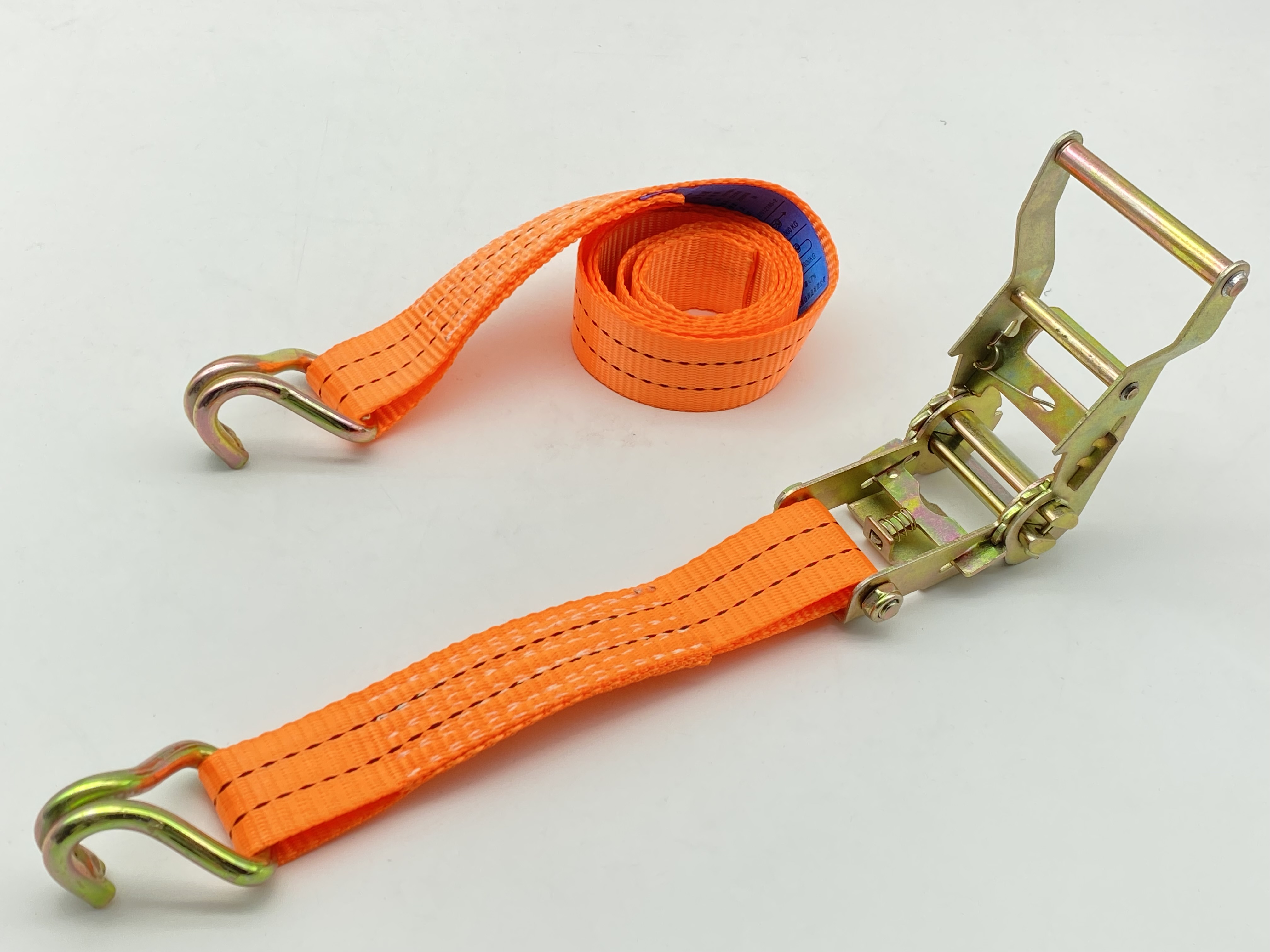 Ratchet Tie Down Strap/Cargo Lashing Strap Belt ສໍາລັບລົດບັນທຸກ 3.8CM